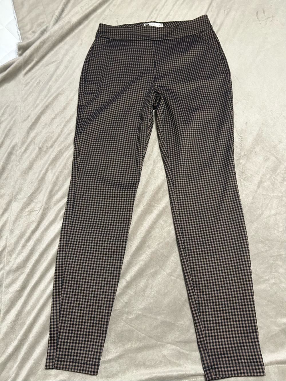 SO Slim Fit Stretch Pants - Black & Beige Checkered size M